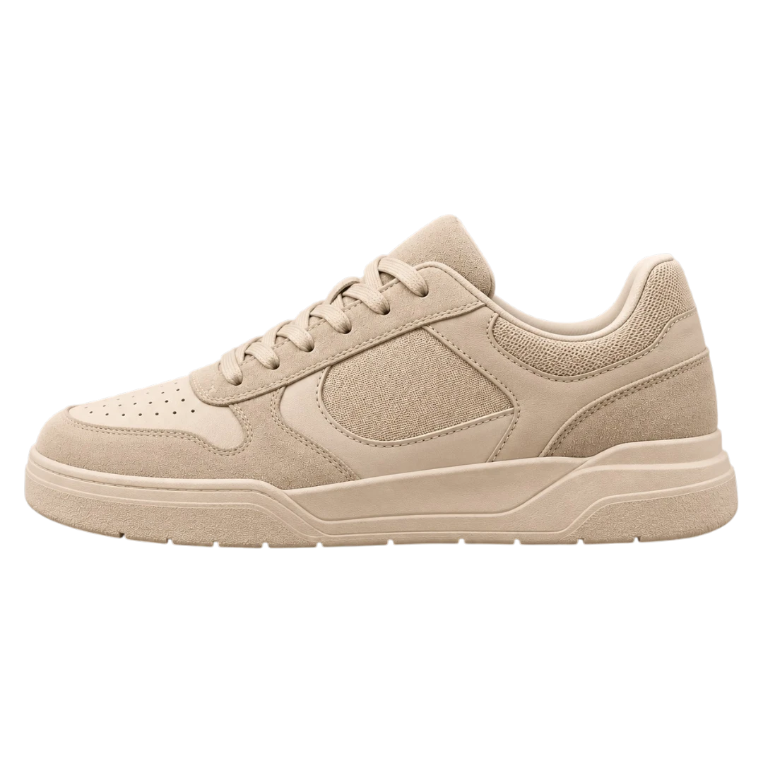 Sneakerempire Beige Men’s Casual Sneakers – Lace-Up Everyday Low-Top Shoes