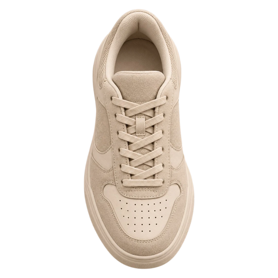 Sneakerempire Beige Men’s Casual Sneakers – Lace-Up Everyday Low-Top Shoes