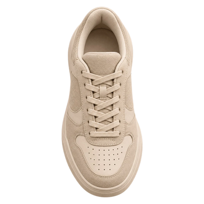 Sneakerempire Beige Men’s Casual Sneakers – Lace-Up Everyday Low-Top Shoes
