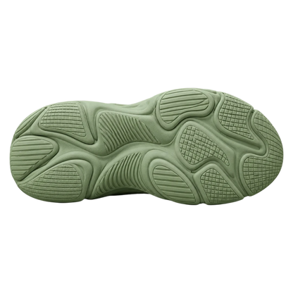 Sneakerempire Sage Green Men’s Chunky Sneakers – Breathable Mesh Lace-Up Shoes
