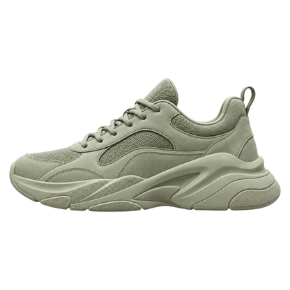 Sneakerempire Sage Green Men’s Chunky Sneakers – Lace-Up Casual Everyday Shoes