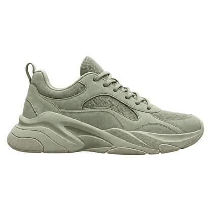 Sneakerempire Sage Green Men’s Chunky Sneakers – Lace-Up Casual Everyday Shoes