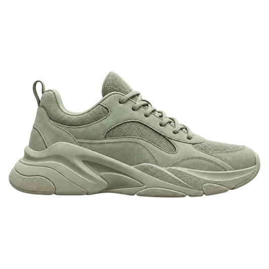 Sneakerempire Sage Green Men’s Chunky Sneakers – Lace-Up Casual Everyday Shoes