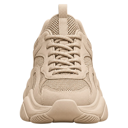 Sneakerempire Sand Beige Men’s Chunky Sneakers – Breathable Lace-Up Streetwear Shoes