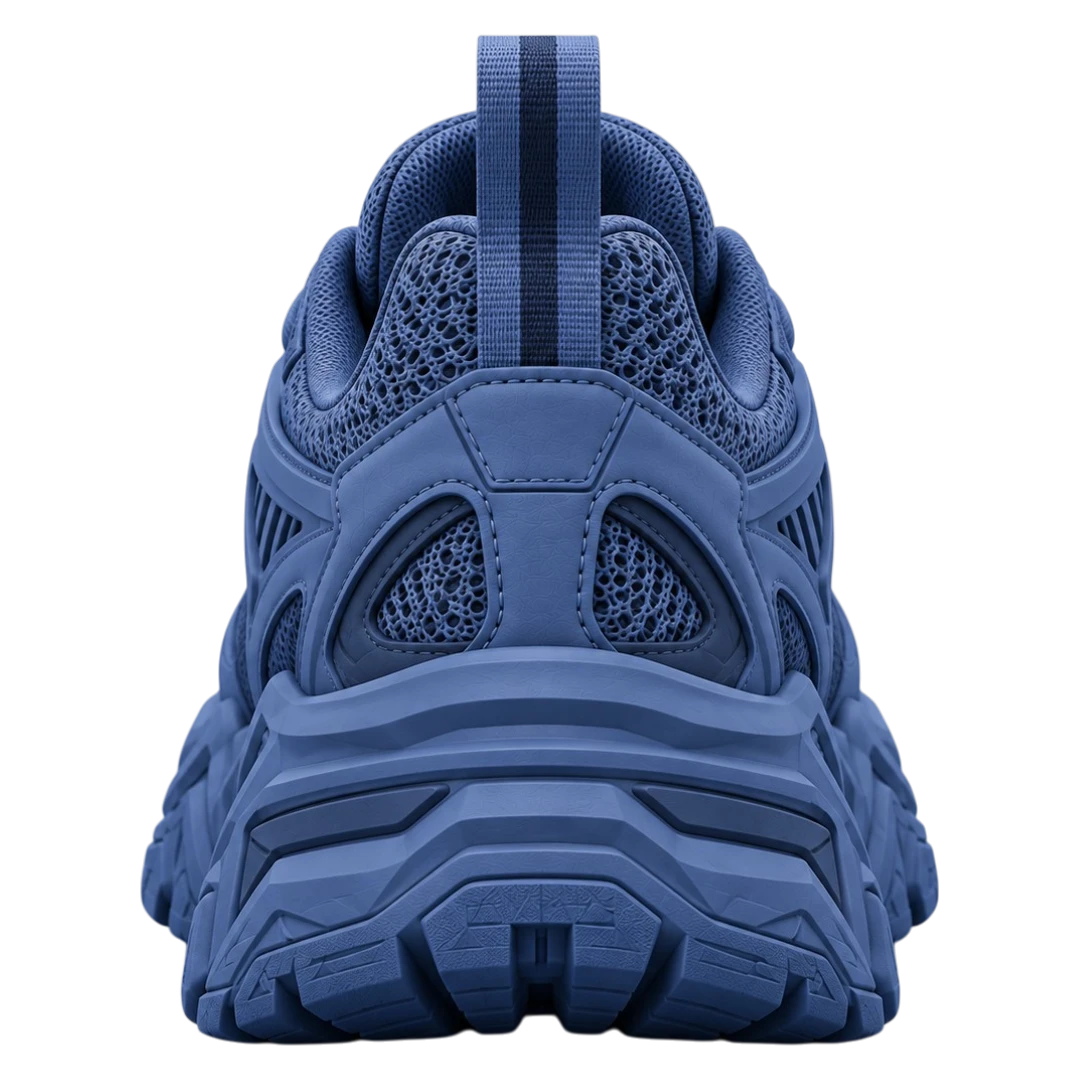 Sneakerempire Slate Blue Men’s Chunky Sneakers – Breathable Lace-Up Streetwear Shoes