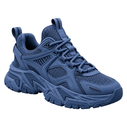 Sneakerempire Slate Blue Men’s Chunky Sneakers – Breathable Lace-Up Streetwear Shoes