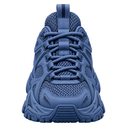 Sneakerempire Slate Blue Men’s Chunky Sneakers – Breathable Lace-Up Streetwear Shoes