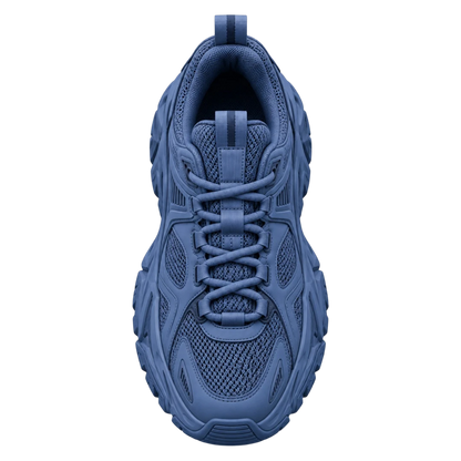 Sneakerempire Slate Blue Men’s Chunky Sneakers – Breathable Lace-Up Streetwear Shoes