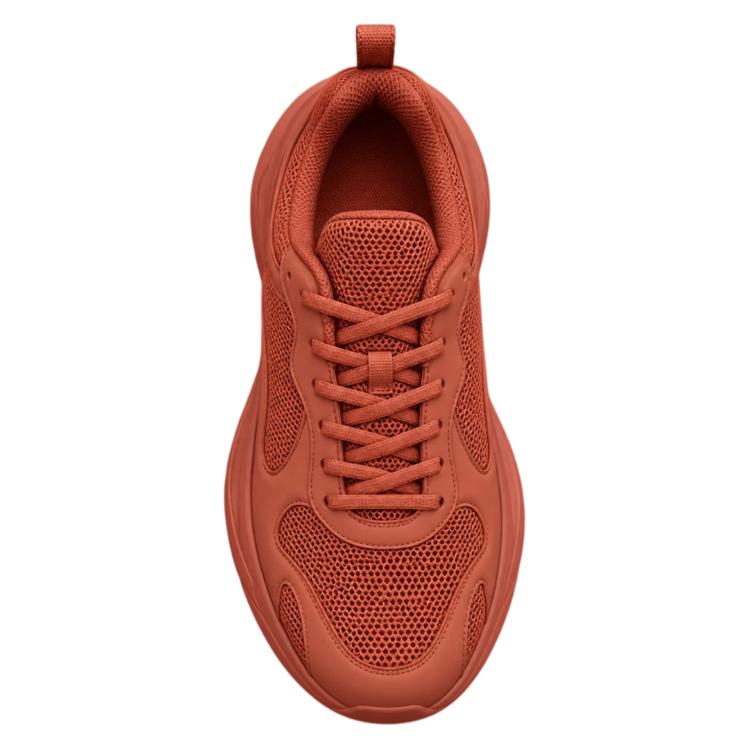 Sneakerempire Terracotta Men’s Chunky Sneakers – Breathable Mesh Casual Shoes